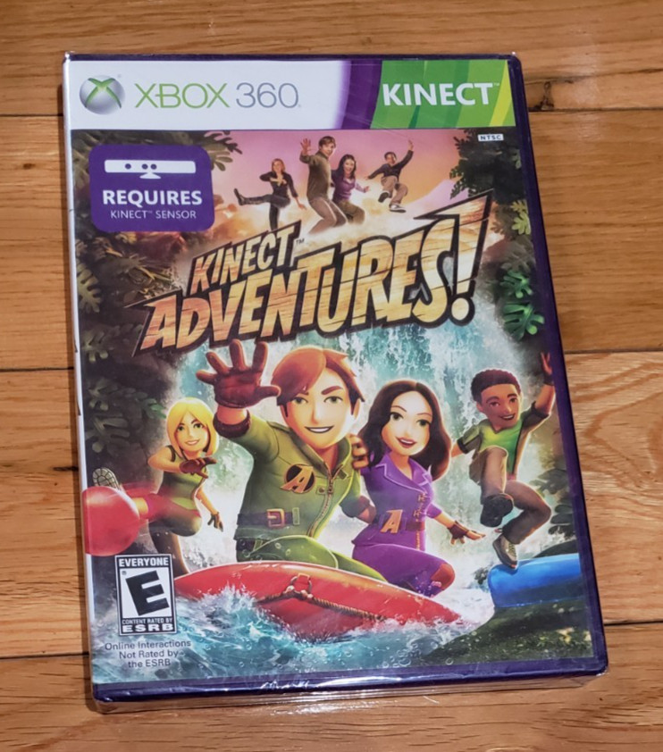 Genuine Microsoft Xbox 360 Kinect Bundle, USB Adapter, SEALED Game, Complete IOB