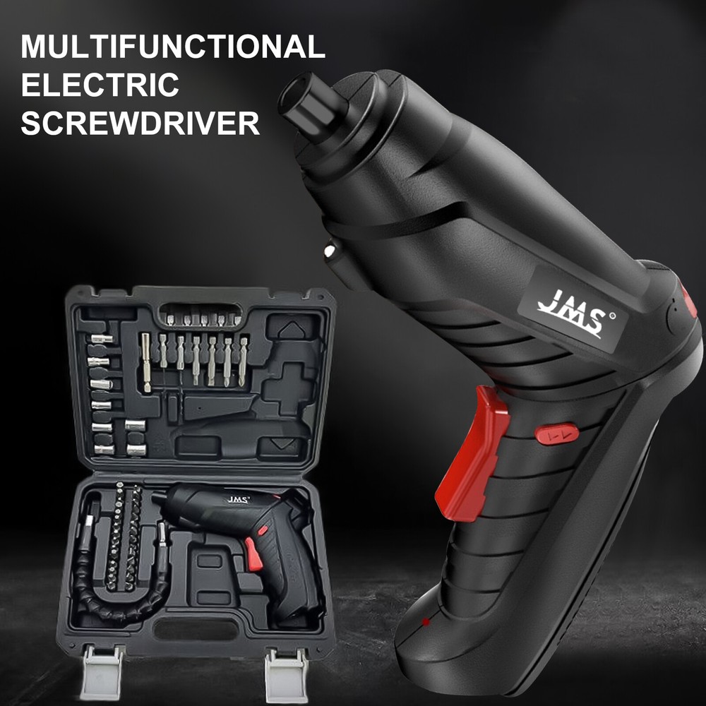 48PCS Mini Electric Rechargeable Cordless Screwdriver Drill Set w/ Bits & Lights