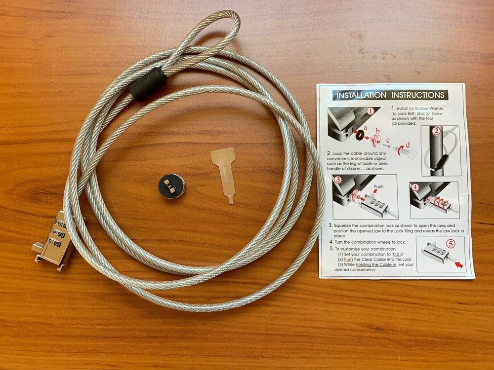 Computer & Laptop Combo Security Lock for K-Type Lock Systems