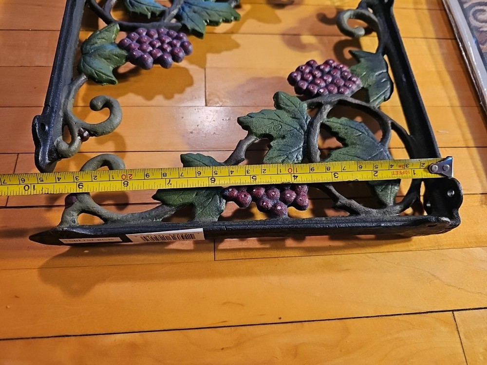 2 Heavy Cast Iron Shelf Bracket Grape Leaf Heavy Cast Iron
