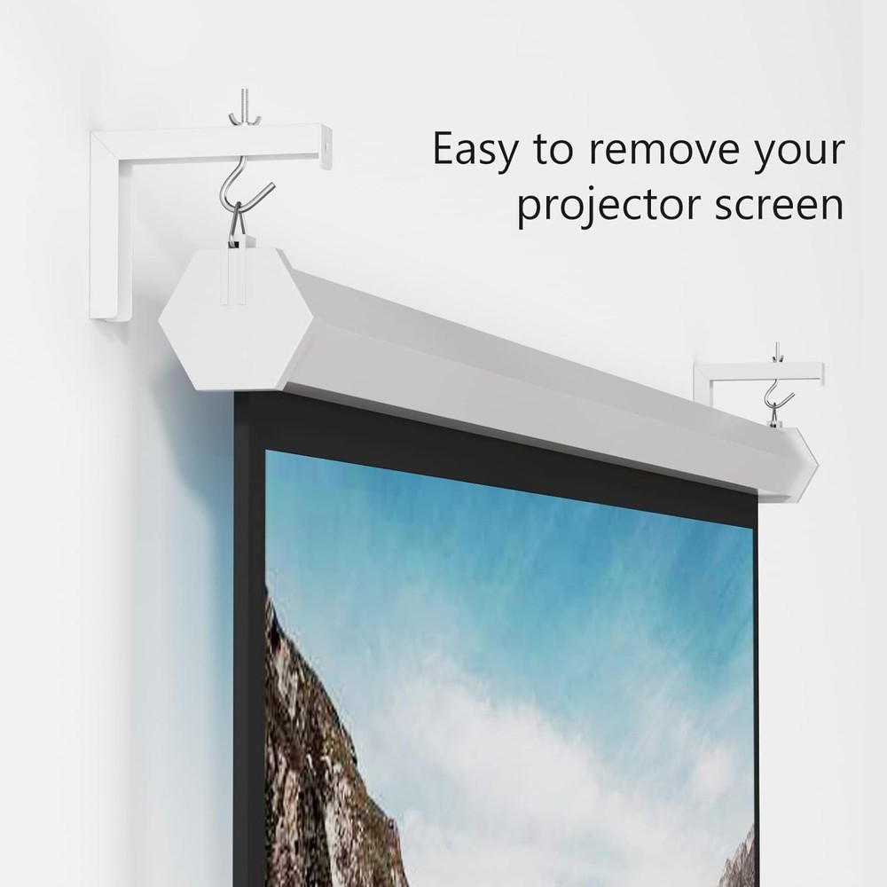 Universal Projector Screen Ceiling Wall Mount, Adjustable L-Brackets, 6 Inch