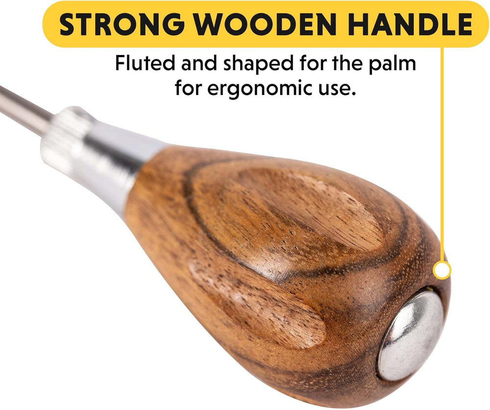 Scratch Awl Tool with Hardwood Handle Scribe, Layout Work, & Piercing Wood