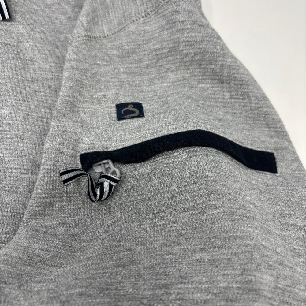 Carbon 2 Cobalt Mens Large Solid Gray 1/4 Zip Long Sleeve Pullover Sweater