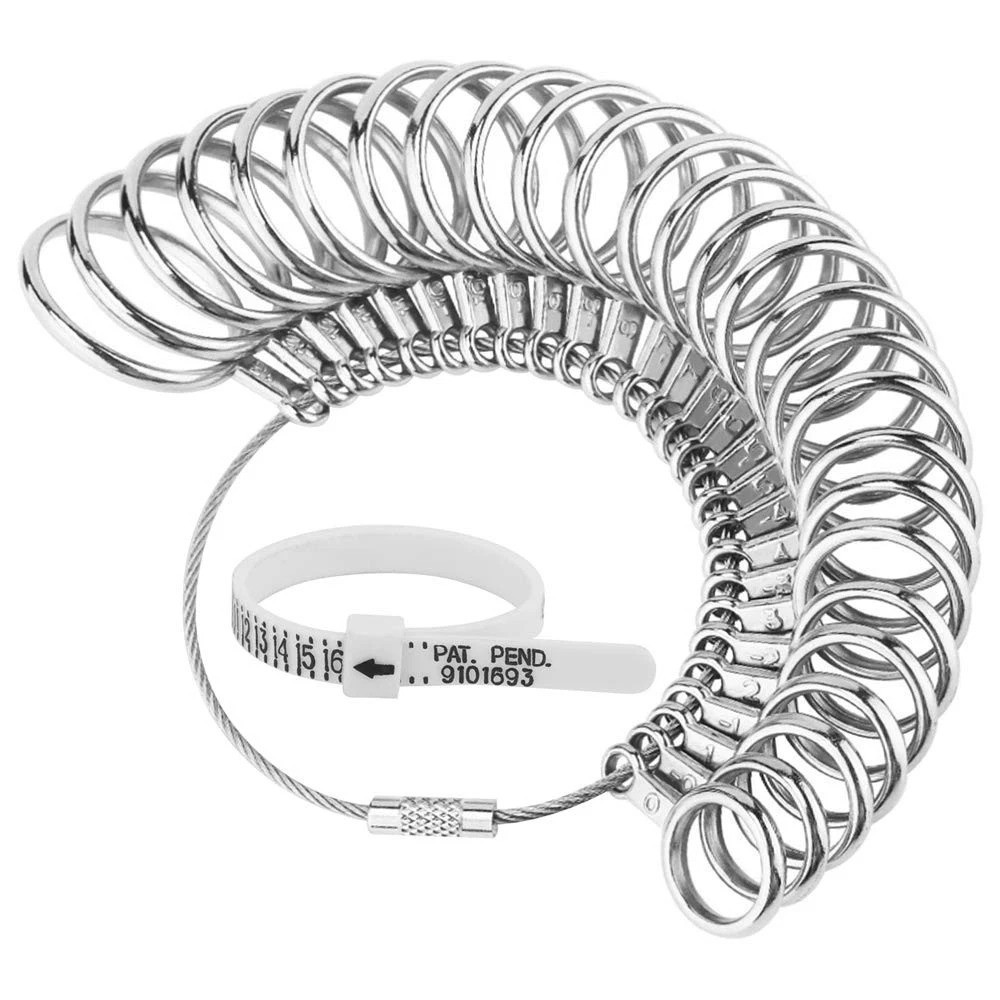 Ring Sizer Measuring Tool, 27 PCS Ring Measurement Tool, US Ring Size 0-13 w...