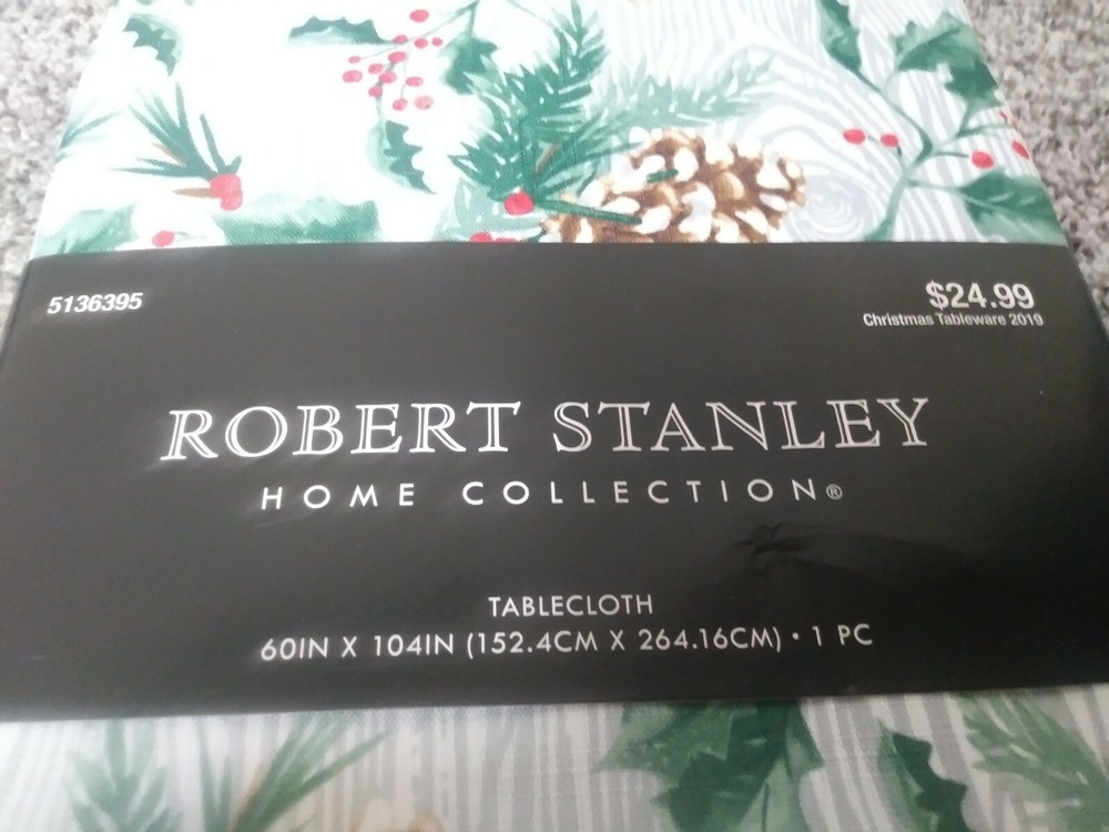 Robert Stanley Home Collection Christmas Tablecloth - 60" X 104" - Rectangle