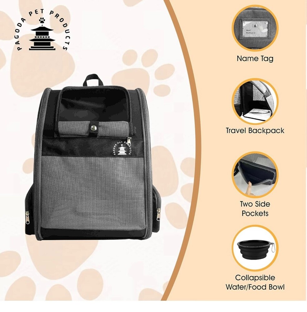 Cat backpack, cat carrier, pet backpack carrier, backpack for small dogs