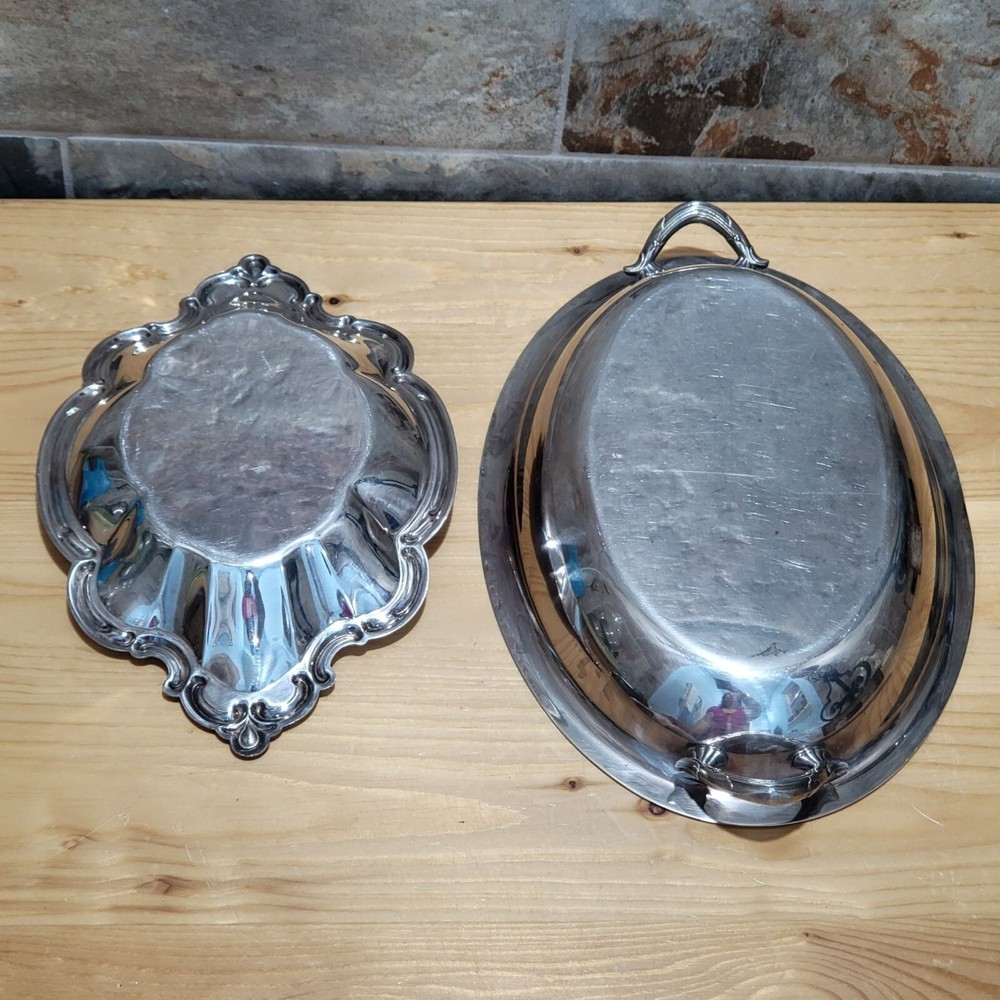 Metal Silver Plate Serving Dish Candy Nut Bowl