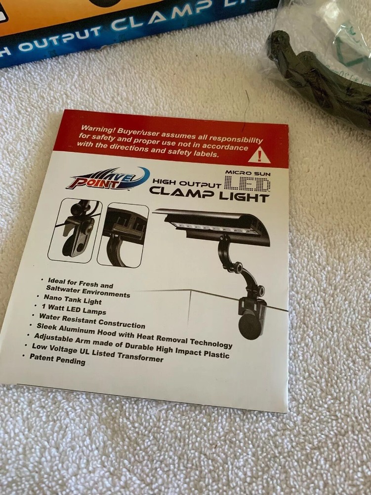 Wave-point 6-Inch 8-Watt Super Blue Micro Sun LED High Output Clamp Light