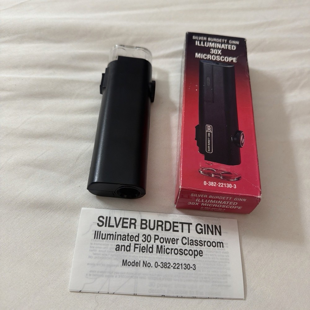 New Silver Burdett Ginn Illuminated 30X Microscope Silver Burdett Ginn