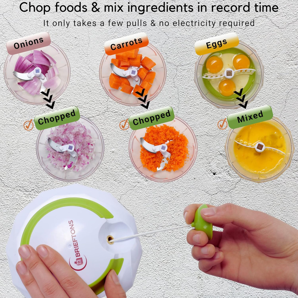 Professional Manual Food Chopper: 4-Cup Capacity, Powerful Handheld Design