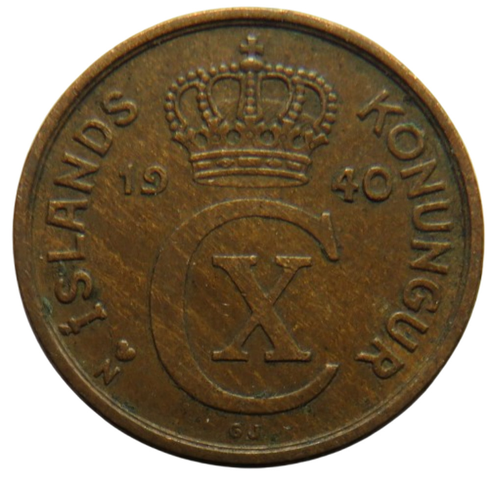 1940 Iceland 2 Aurar Coin