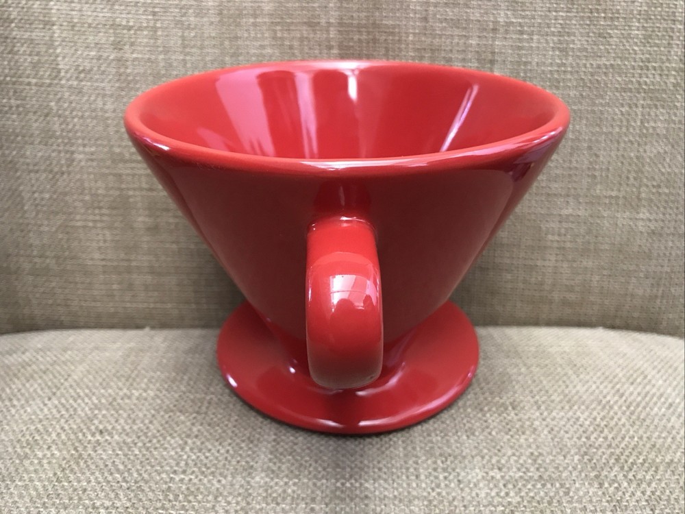 Red Pottery Pour Over Coffeee Maker Large