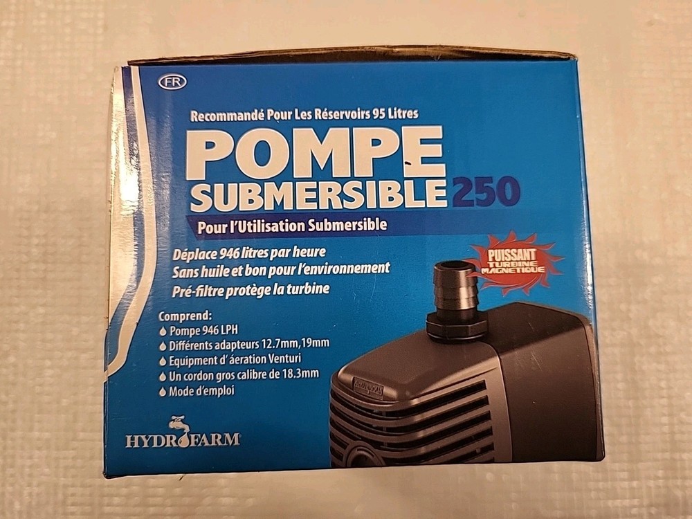 Active Aqua Submersible Water Pump, 250 GPH Hydroponics