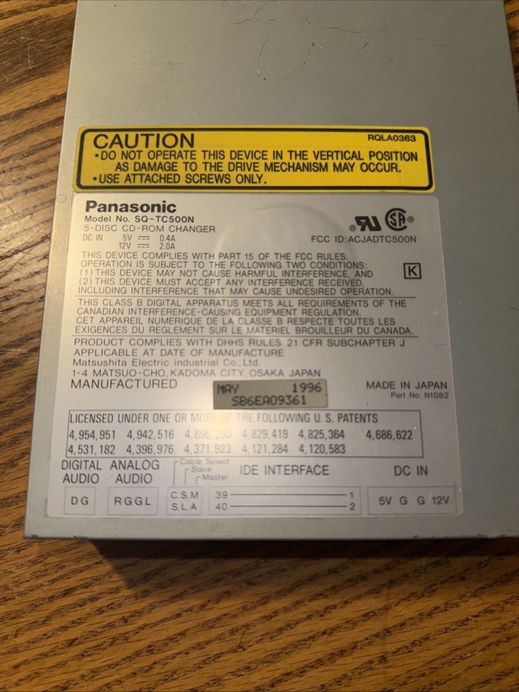 Panasonic SQ-TC510N 5 Disc CD internal desktop computer Changer 10X Speed IDE