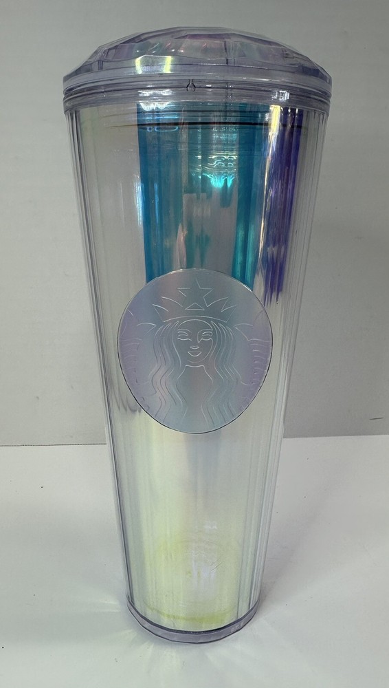Starbucks 24 oz Iridescent Cold Cup - Diamond- No Straw