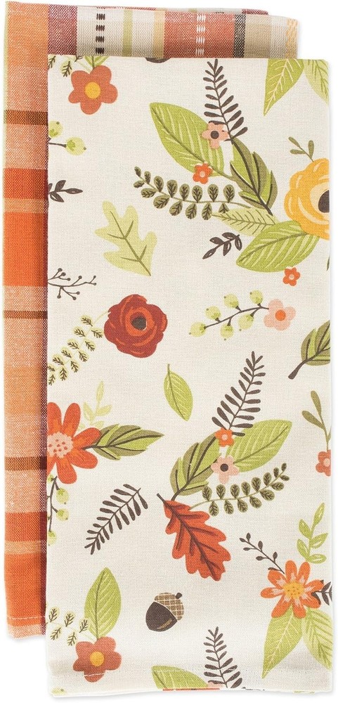 Fall Basics Kitchen Dishtowel Collection Printed & Plaid Fall Dish Towel Set