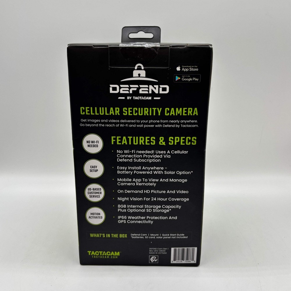 New Tactacam Defend Cam Gen 1 Cellular Security Camera DFD-GRD01