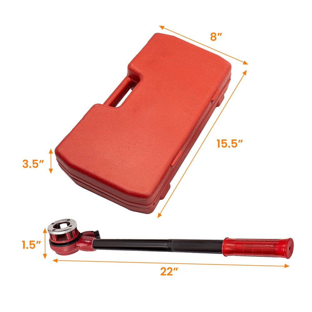 Ratchet Pipe Threader Kit Die Bar Head Handle Tool Set 1/4'' 3/4'' w/ 6 Dies