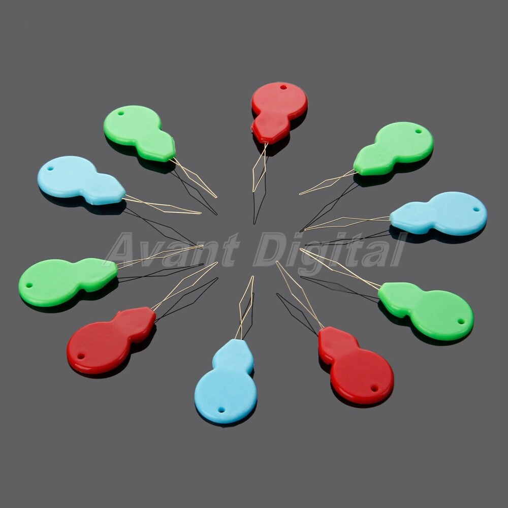 10pcs Thread Guide Knitting Craft Kit Needle Threader Sewing Wire Punch Tools