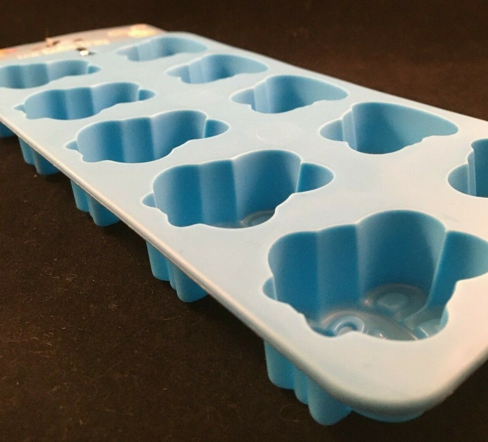 Easter Bunny Faces - Ice Cube Tray - 10 Mold Tray - Happy Easter - Blue