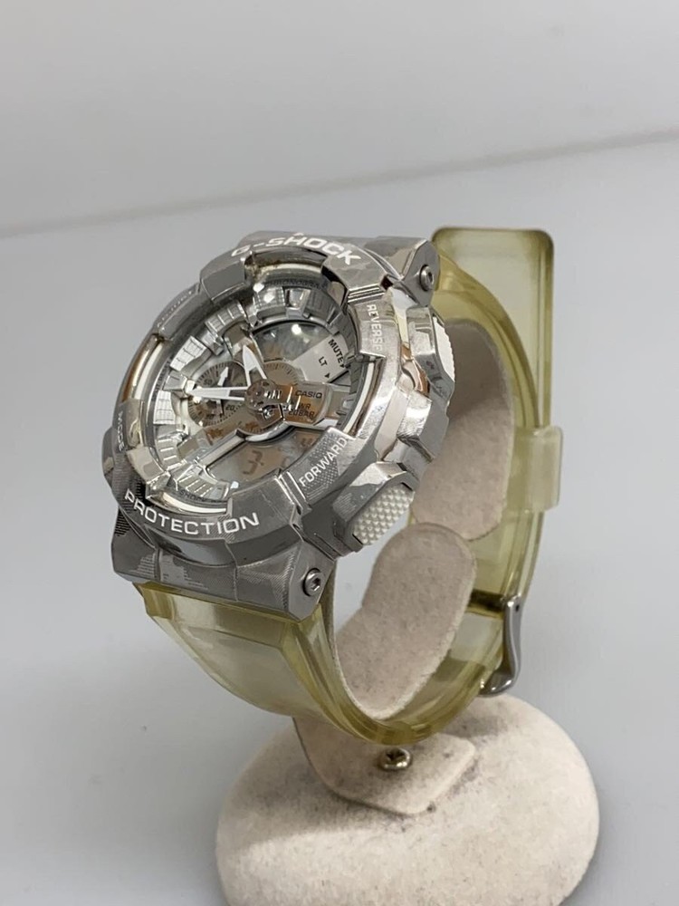 CASIO Quartz Watch_G-SHOCK/Digital-Analog/Rubber/Silver/Clear