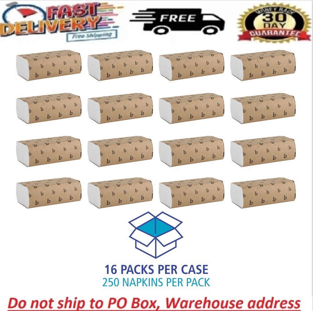 4000 White Paper Multifold Towel Bulk C-Fold Recycled Fiber Boardwalk Pack of 16