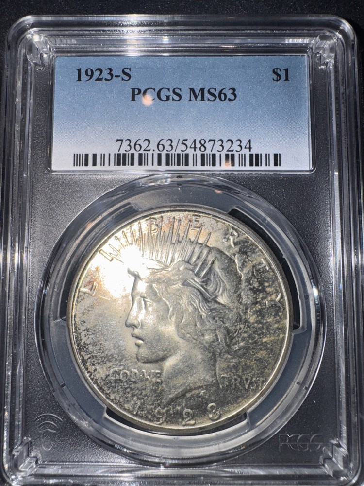 1923 S Silver Peace Dollar $1 PCGS MS63