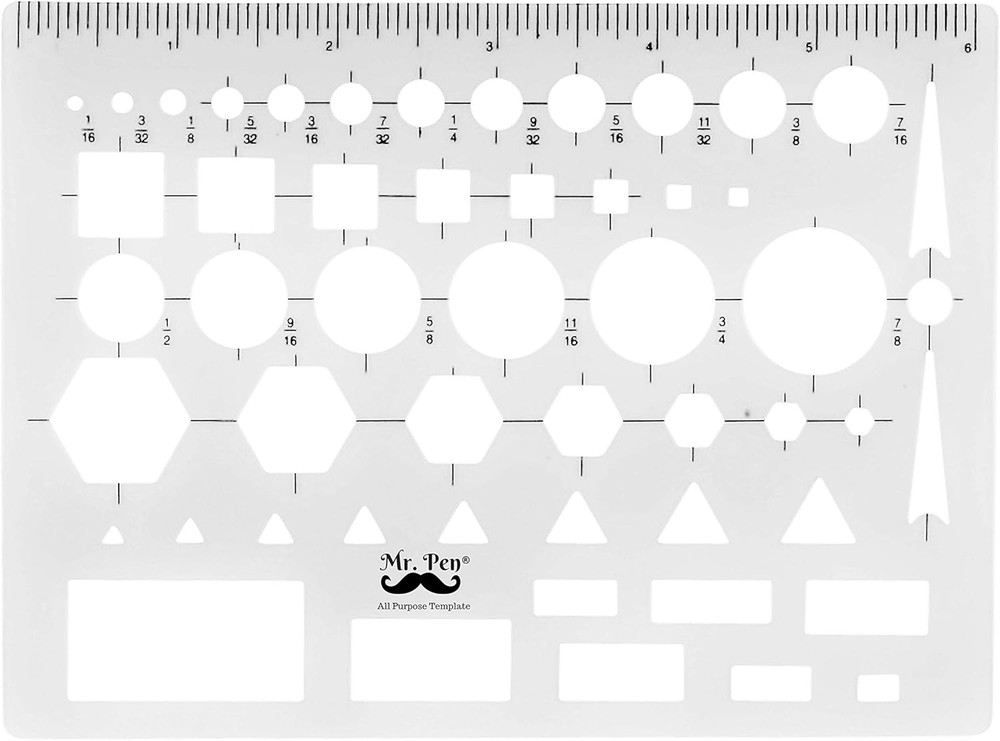 French Curve and Template Ruler Set, 6 Pieces