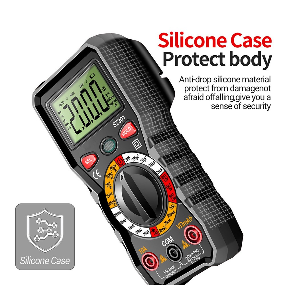 Portable Digital Multimeter Auto-Ranging AC DC Voltage Resistance Diode Test