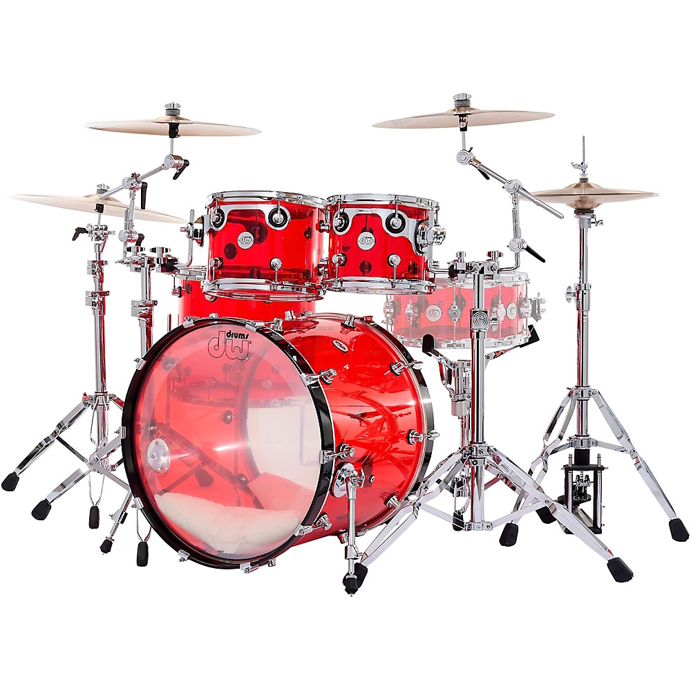 DW Design Series Acrylic 4-Piece Shell Pack Ruby Glass