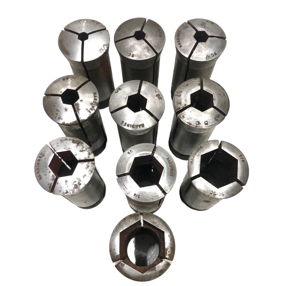 5c Hex Collet Run, Single Collet, Mostly Hardinge, Drop Down Menu — Select Size