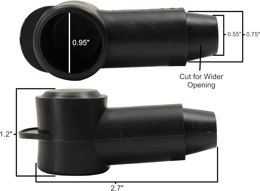 1/2" Stud Terminal Covers (Black)