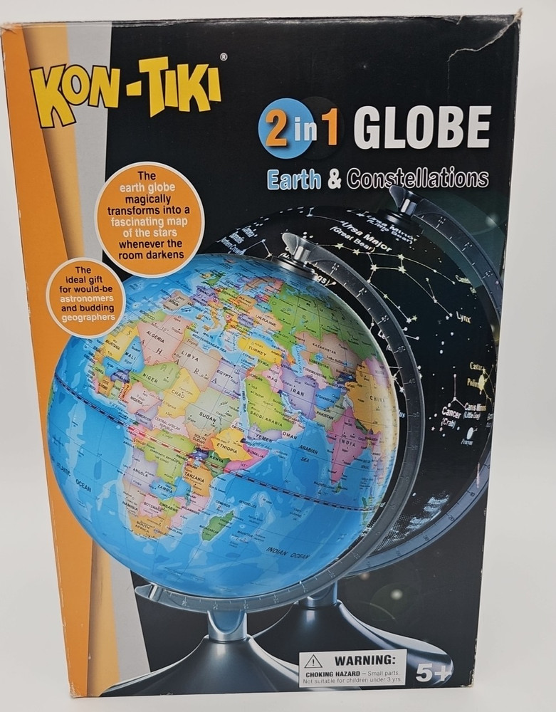 Kon-Tiki Interactive 2 In 1 Globe Earth & Illuminated Constellations Night Light