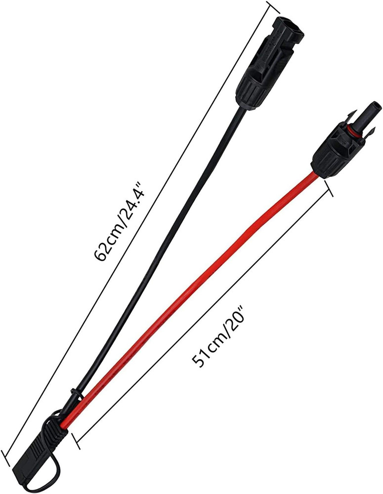 Solar Panel to SAE Adapter with MC4 Connector Extension Cable 10AWG for Easy Con