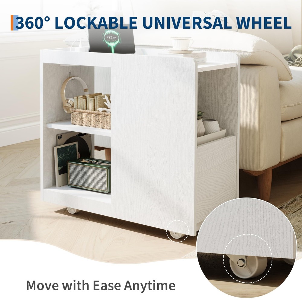 Side Table with Wheels