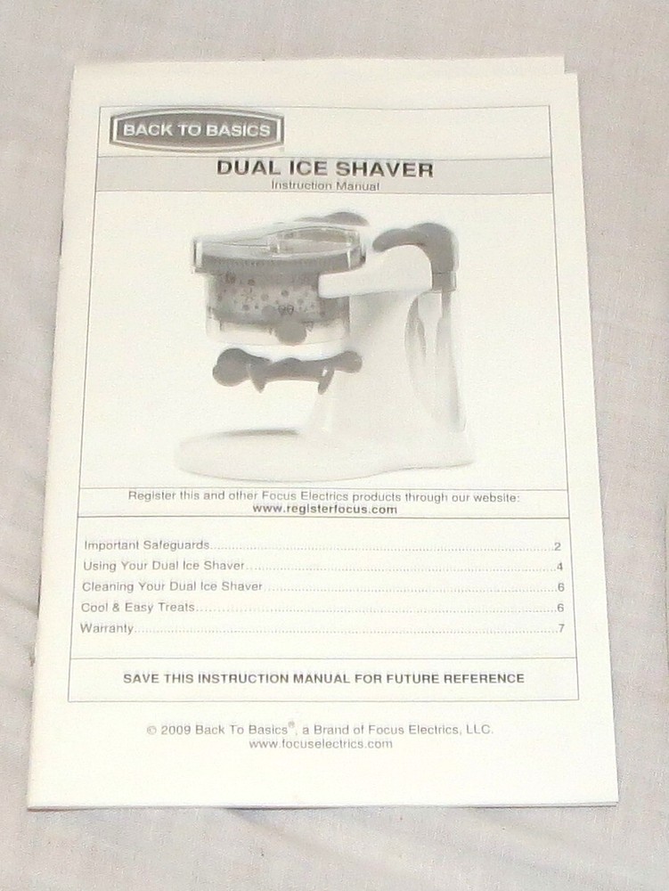 Back to Basics Dual Ice Shaver - in Original Box