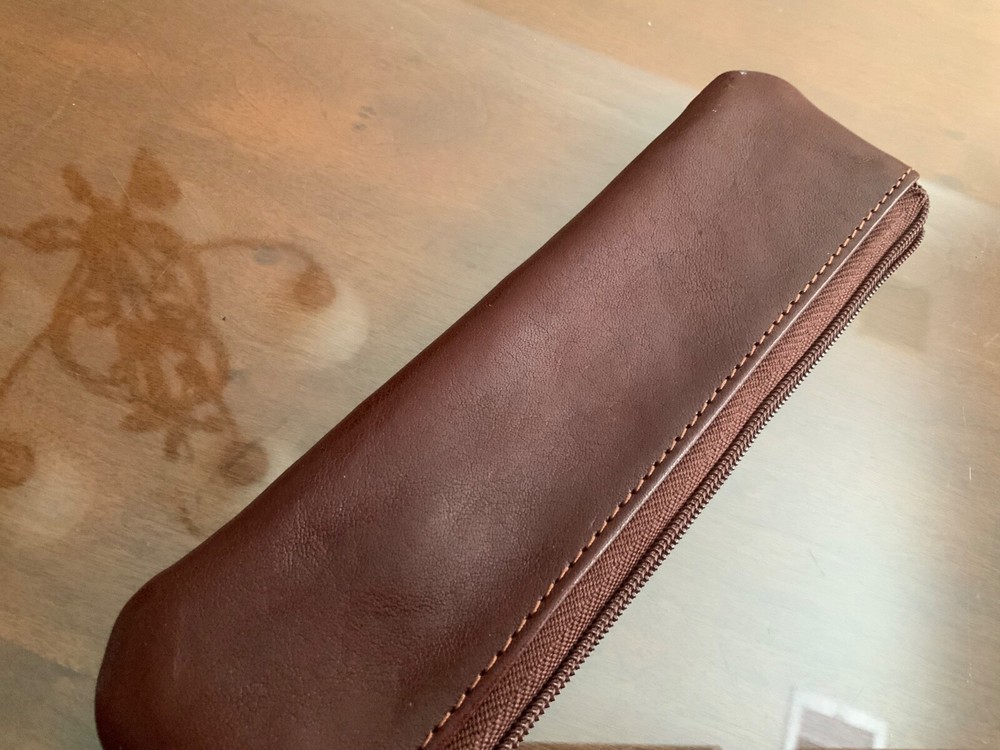 David Oscarson Pen Brown Leather Pouch Case