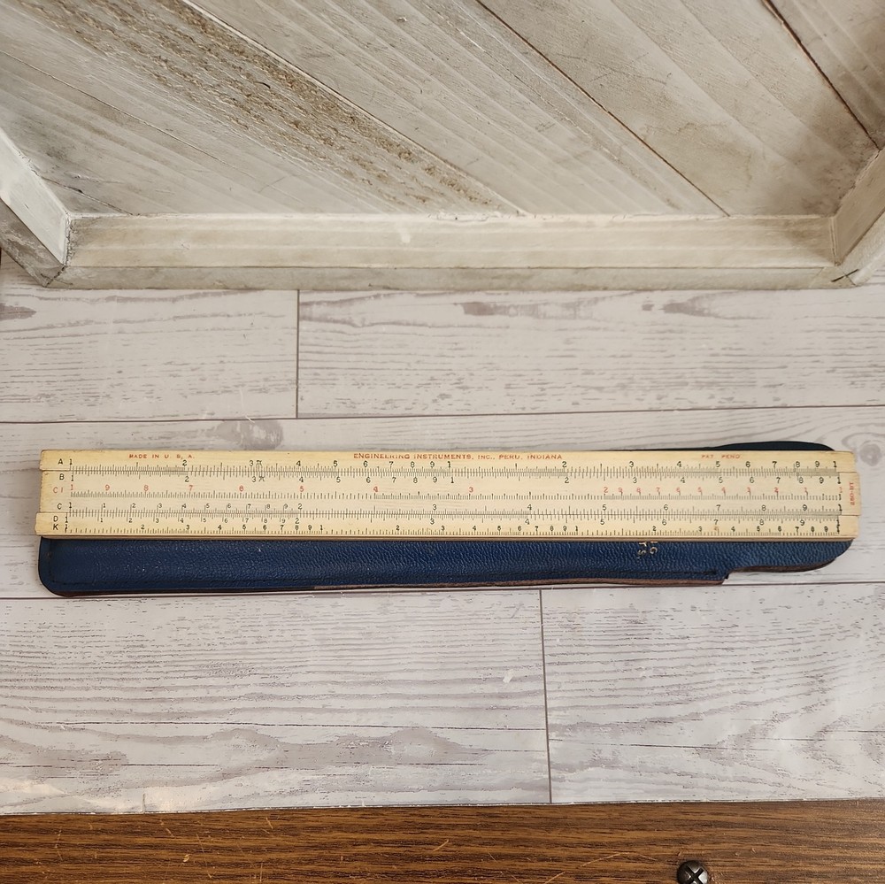Vintage Slide Rule: Engineering Instruments inc 250-BT in sleeve, missing cursor