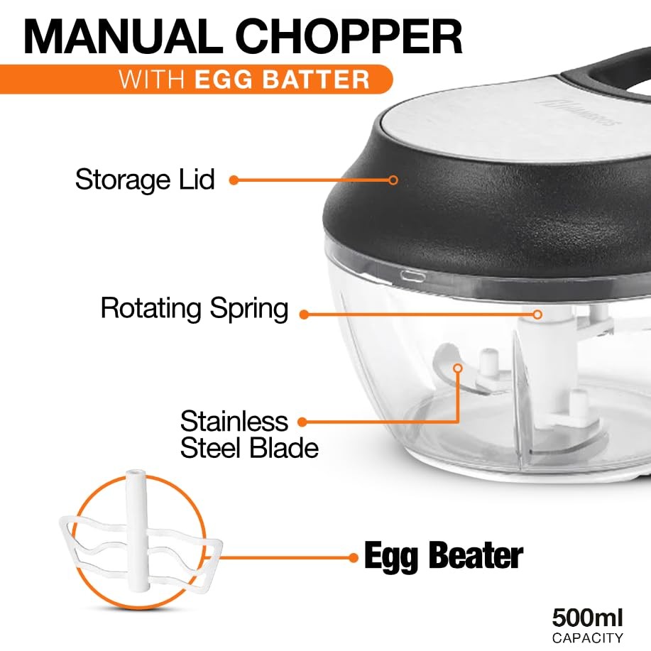 Manual Food Processor Vegetable Chopper, Portable Hand Pull String Garlic Min...