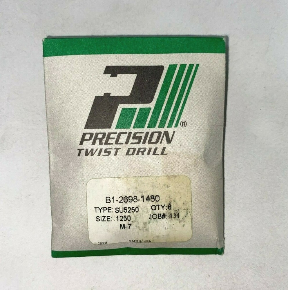 Precision Twist Drill 1/8 Short Threaded Shank Drill Bit (6 pack)