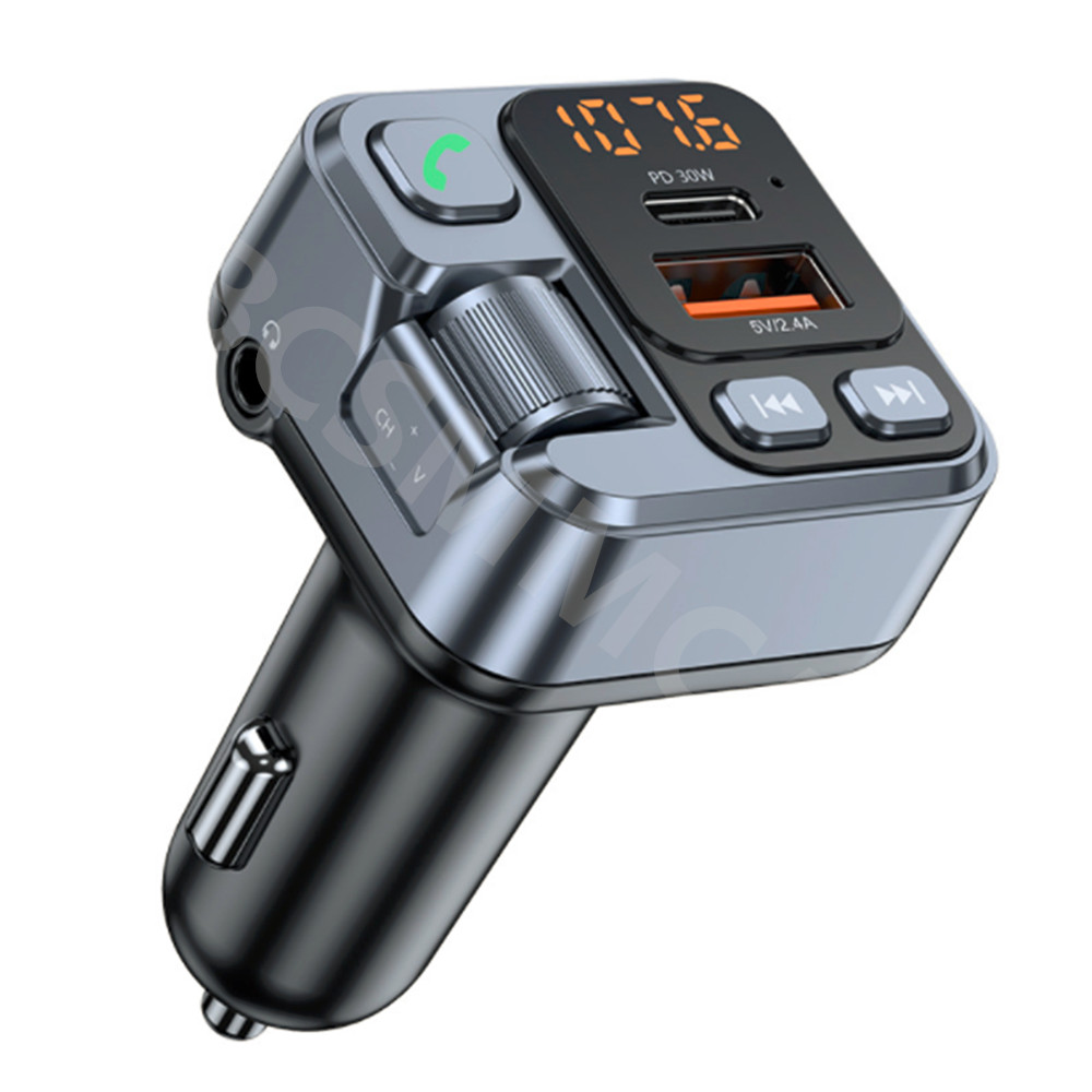 Bluetooth 5.1 Car Wireless FM Transmitter Adapter USB PD Fast Charge Hands-free