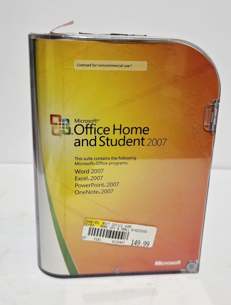 Microsoft Office Home and Student 2007 Word Excel PowerPoint w Key