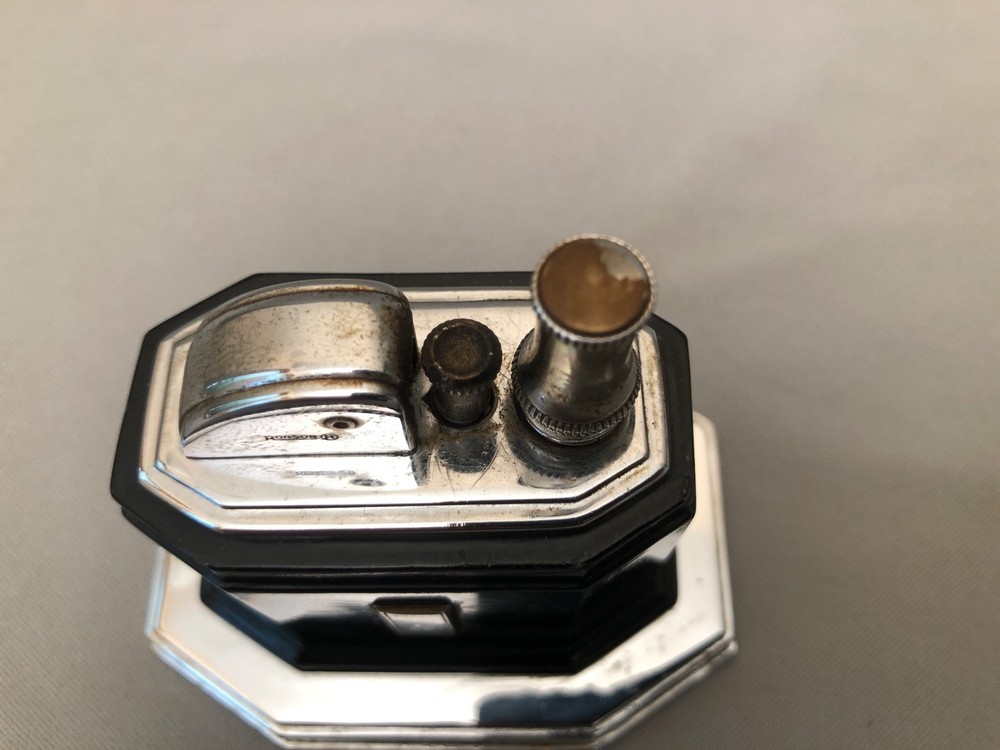 VINTAGE RONSON TOUCH TIP TABLE LIGHTER BLACK