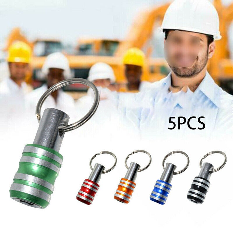 5Pcs 1/4" Hex Shank Quick Release Key Chain Screwdriver Bit Holder Bits Tools