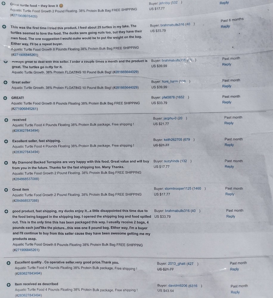 1 Pound Package Floating 38% Protein Free Shipping!