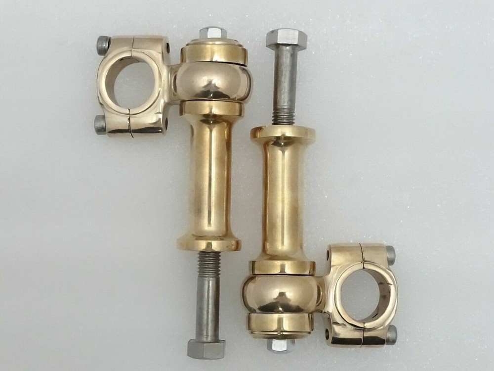 Universal Motorcycle Brass 1" Handlebar Risers Clamp (3" Rise Approx