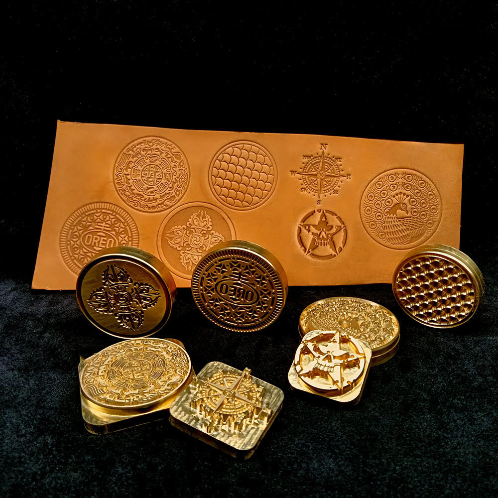 Custom made Solid Brass Stamp Leather Craft Woodwork Cake Stamping DIY Tools