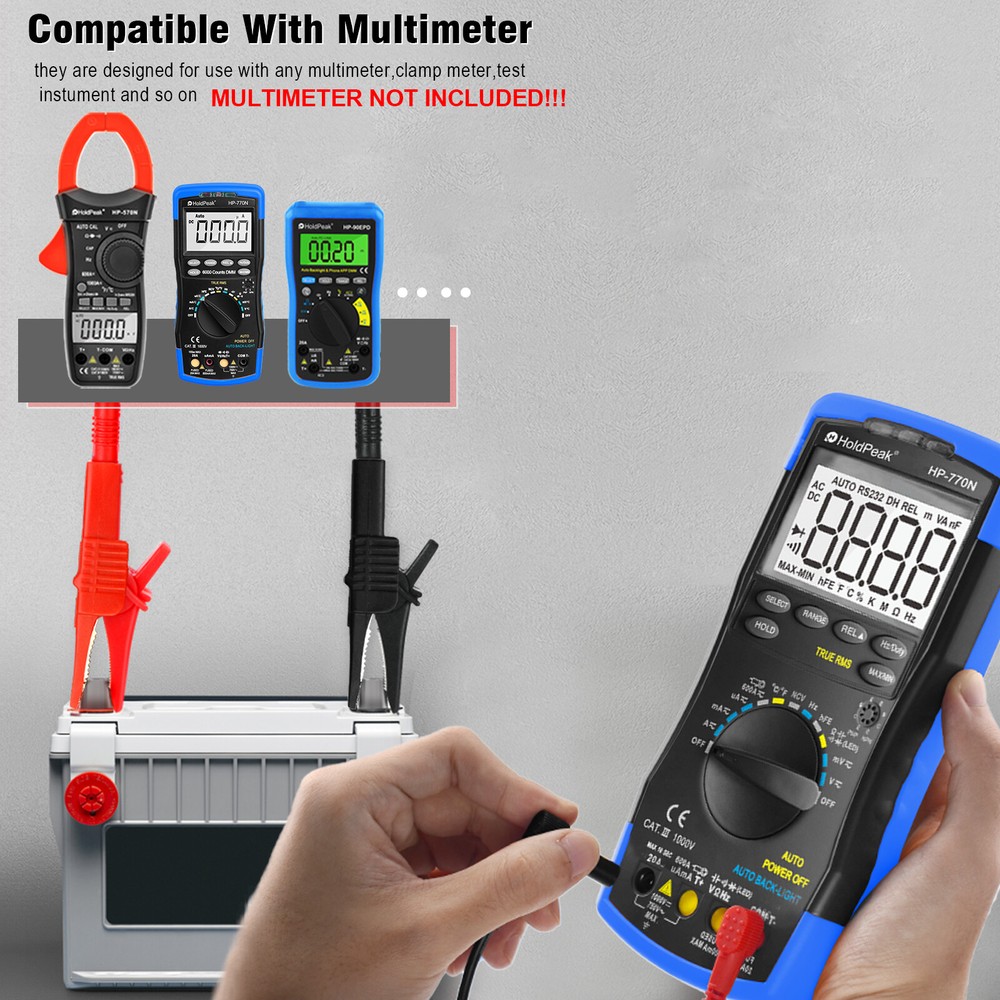 92PCS Multimeter Test Leads Kit Electronic Tool With Alligator Clip Probe Device