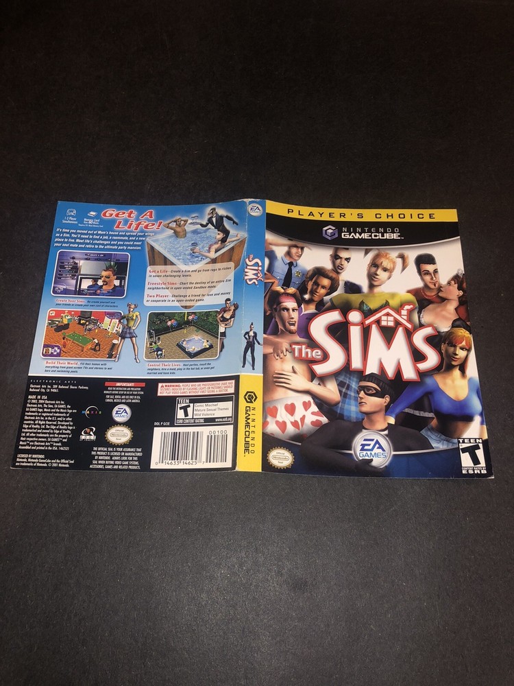 the sims gamecube Artwork Insert Only Authentic