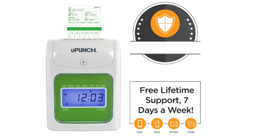 Office Time Clock Machine Auto Payroll Employee Card System Electronic Day Track
